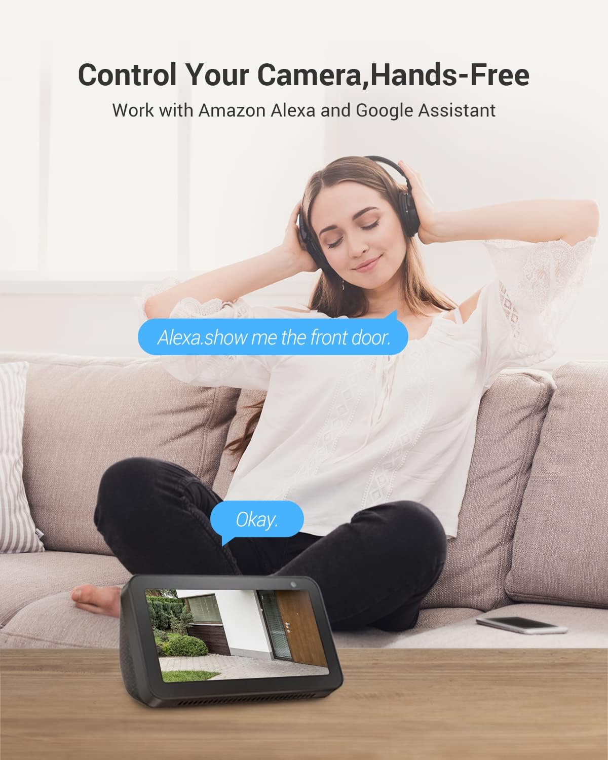 Outdoor Camera 30M Night Vision, CCTV System Wi-Fi Home Security Camera Surveillance, 1080P FHD, Smart Motion Detection, IP67 Waterproof, 256GB SD Card/Cloud Storage, Alexa/Google Control|C3Tn