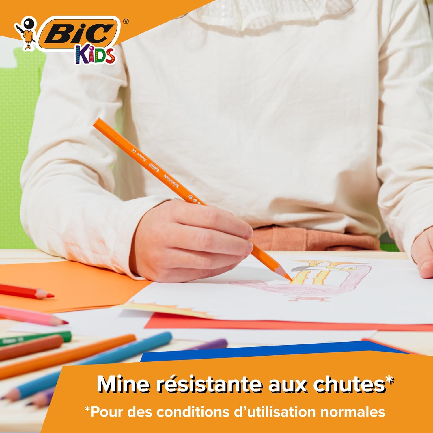 BIC Kids Evolution Coloured Pencils, Vivid Colouring Pencils, Easy to Sharpen, Extra Resistant  Pencils, School Supplies, 24 Pack