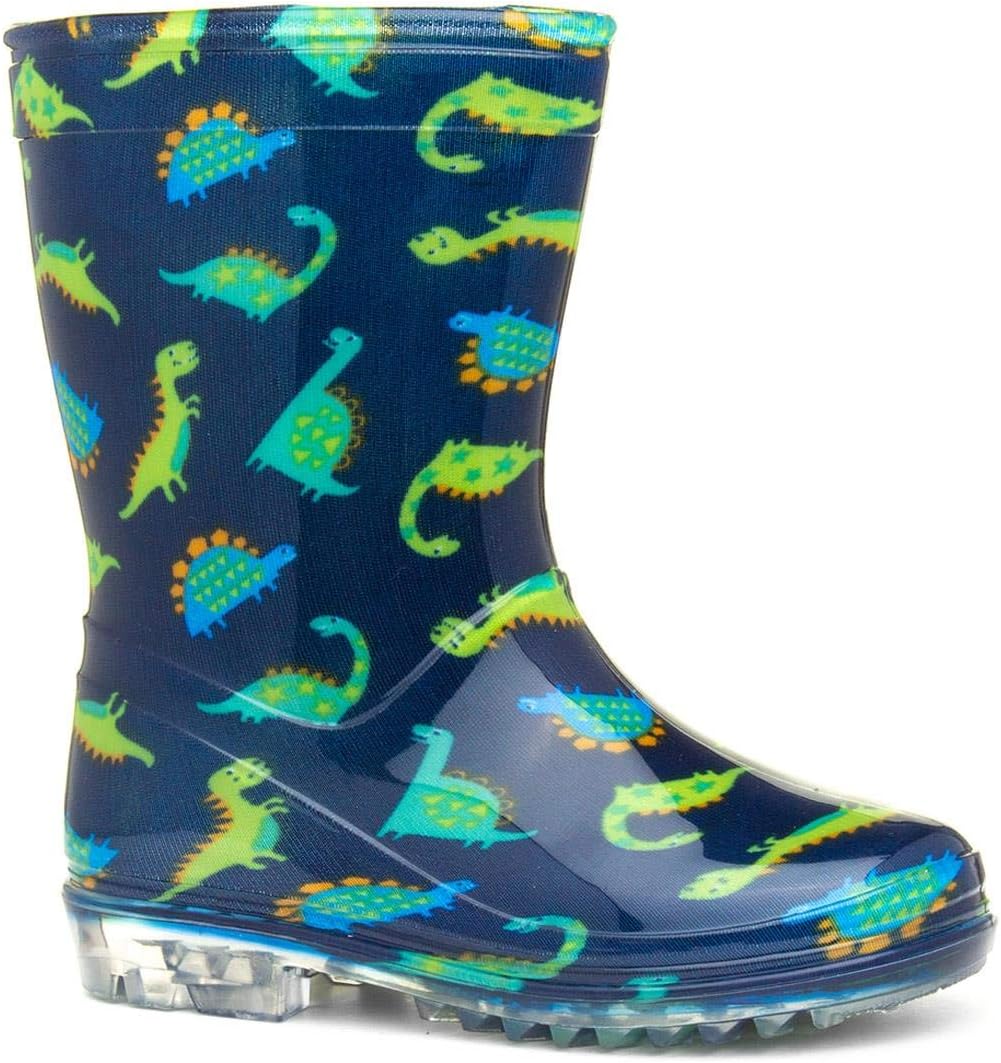 - Boys Navy & Green Dinosaur Welly