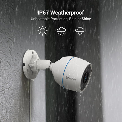 Outdoor Camera 30M Night Vision, CCTV System Wi-Fi Home Security Camera Surveillance, 1080P FHD, Smart Motion Detection, IP67 Waterproof, 256GB SD Card/Cloud Storage, Alexa/Google Control|C3Tn