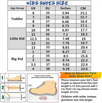 Kids Trainers Boys High Top School Tennis Sneakers for Girls Running Adjustable Strap Shoes