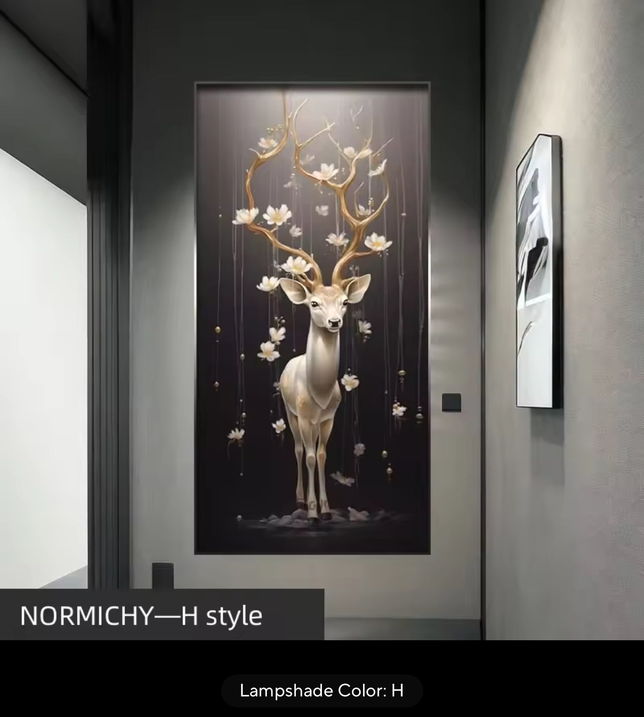 Deer LED Crystal Porcelain Wall Lamp – Artistic Wall Light for Interior Elegance
