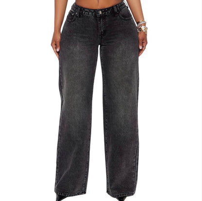Westside Low Rise Wide Leg Jeans Black Wash