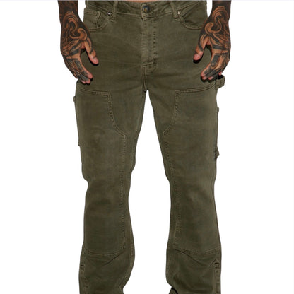 Indestructible Slim Flare Carpenter Pants Olive