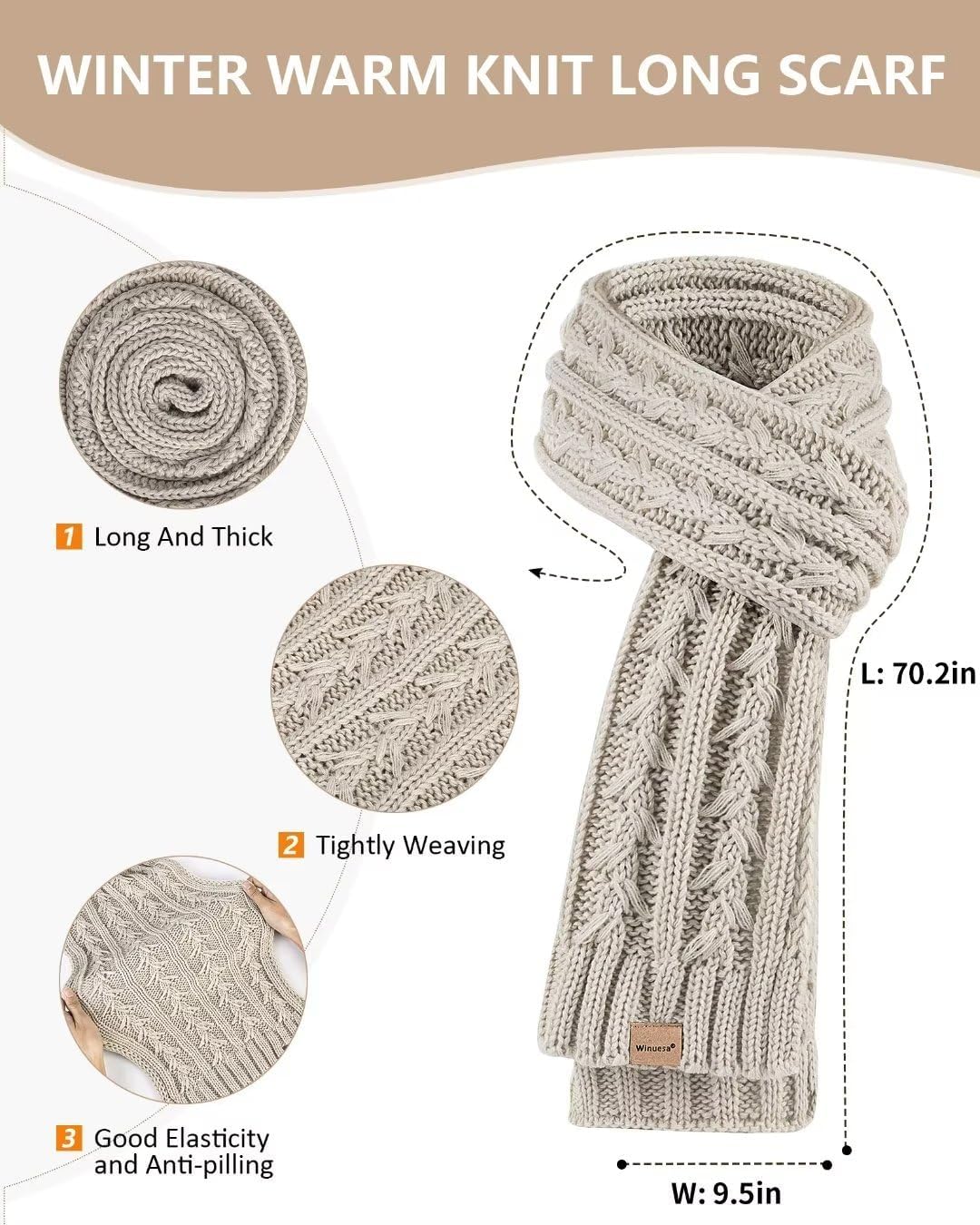 Hat Scarf and Gloves Set Ladies, Winter Beanie Hat for Women with Pom Pom Fleece Lined Warm, Bobble Hat Touchscreen Gloves Women Scarf Neck Warmer 3 in 1 Cold Weather Set