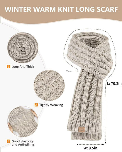 Hat Scarf and Gloves Set Ladies, Winter Beanie Hat for Women with Pom Pom Fleece Lined Warm, Bobble Hat Touchscreen Gloves Women Scarf Neck Warmer 3 in 1 Cold Weather Set
