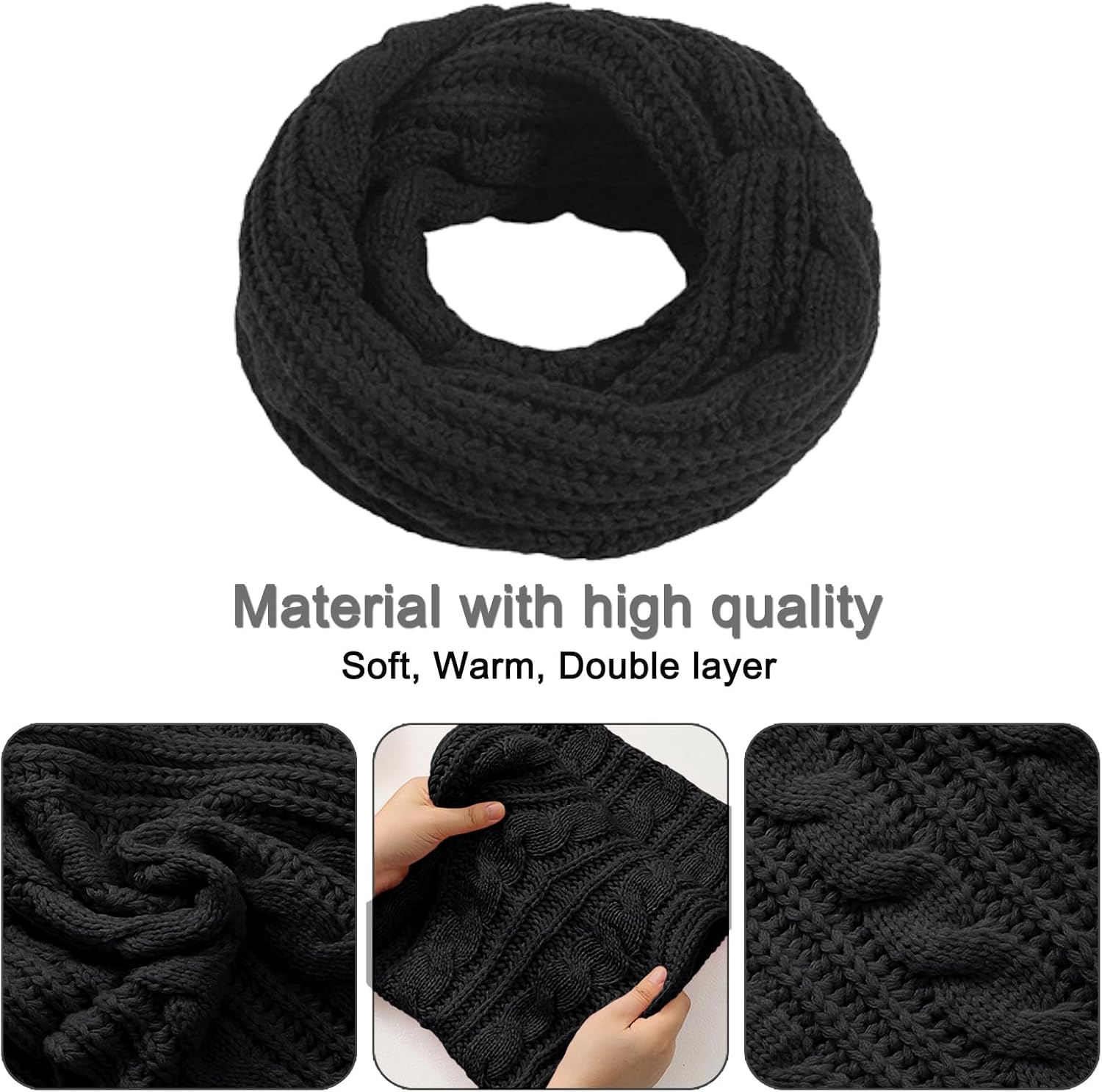 4 Packs Women Winter Hat Scarf Gloves Socks Set,Winter Beanie Cap Warm Thermal Bobble Hats Touchscreen Gloves Women'S Scarf Neck Warmer 4 in 1 Cold Weather Set