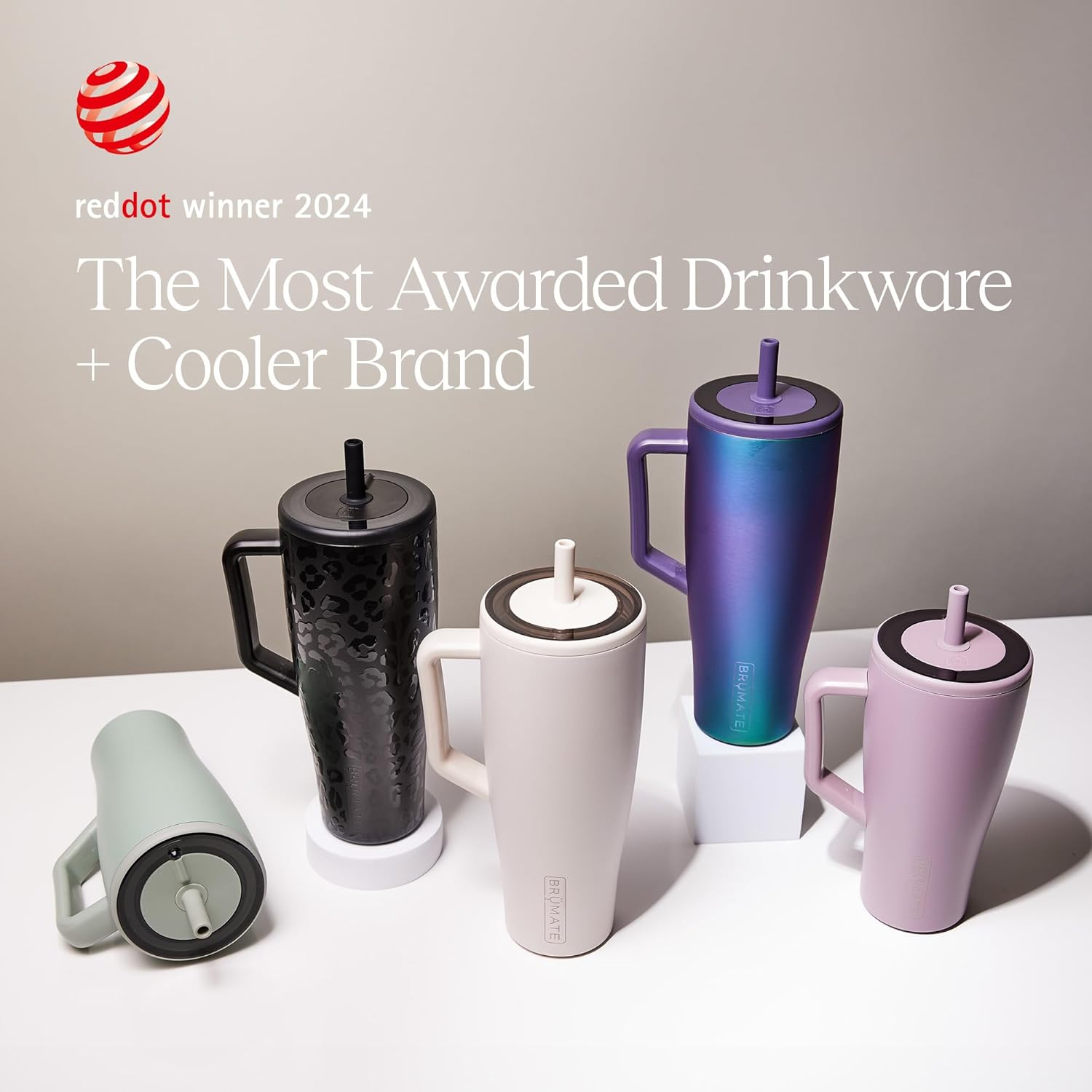 BrüMate 1.2L Tumbler with Straw and Lid | 100% Leakproof | Cold for 24 Hours | 40Oz Metal Water Bottle with Handle | Insulated Cup | Stainless Steel Travel Gym Mug (Lavender)