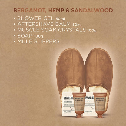 the Fuzzy Duck Bergamot, Hemp & Sandalwood Men'S Luxury Slipper Gift Set - Vegan Friendly (Pack of 1)