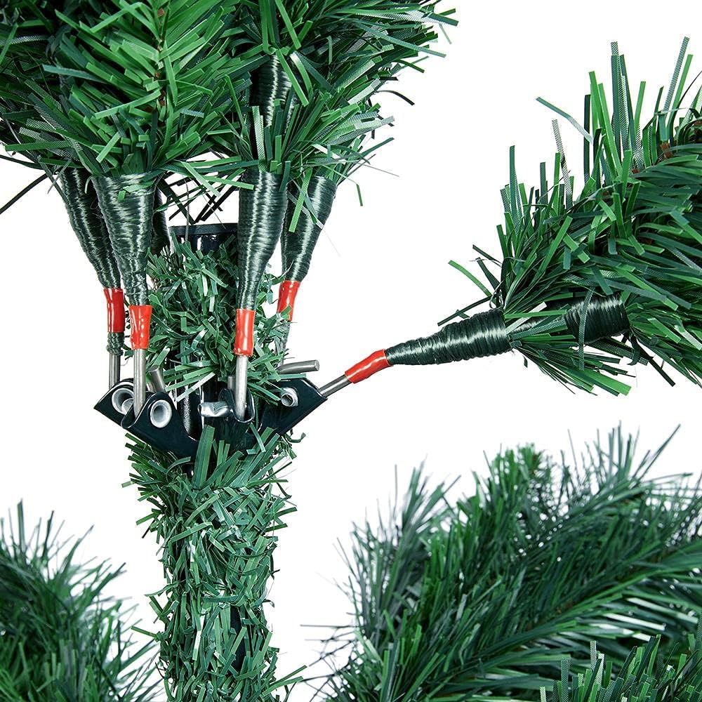 6Ft Hinged Spruce Christmas Tree Holiday Decoration Artificial Unlit Xmas Tree with 1000 PVC Flexible Tips