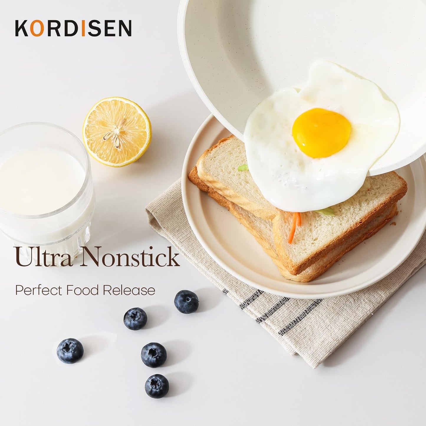 Kordisen Nonstick Frying Pan Skillet, 28 Cm Induction Ceramic Pan, Healthy and Non-Toxic, PFOA & PFAS Free