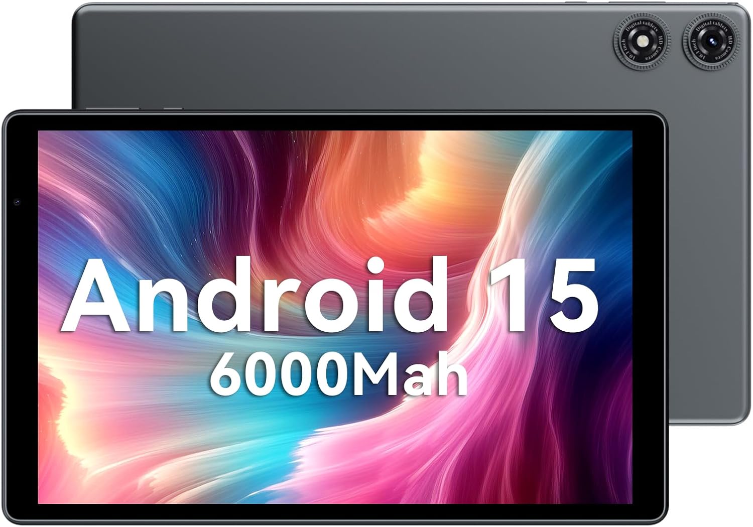 PRITOM  Inch Android 15 Tablet, 8GB RAM, 6000Mah, Expand to 1024GB, Penta-Core Processor, 10 Inch Tablet, Android Tablets HD IPS Screen, Camera, Wi-Fi, Bluetooth, Tablet Pc(Gray)