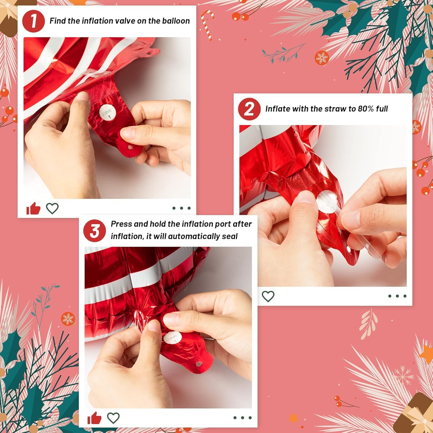 Christmas Balloons Garland Arch Kit, 154Pcs Christmas Garland with Red Green Gold Candy Cane Balloons Red Star Balloon Foil Balloon Arch for Xmas Party Decoration Supplies,Xmas Decorations for Indoors