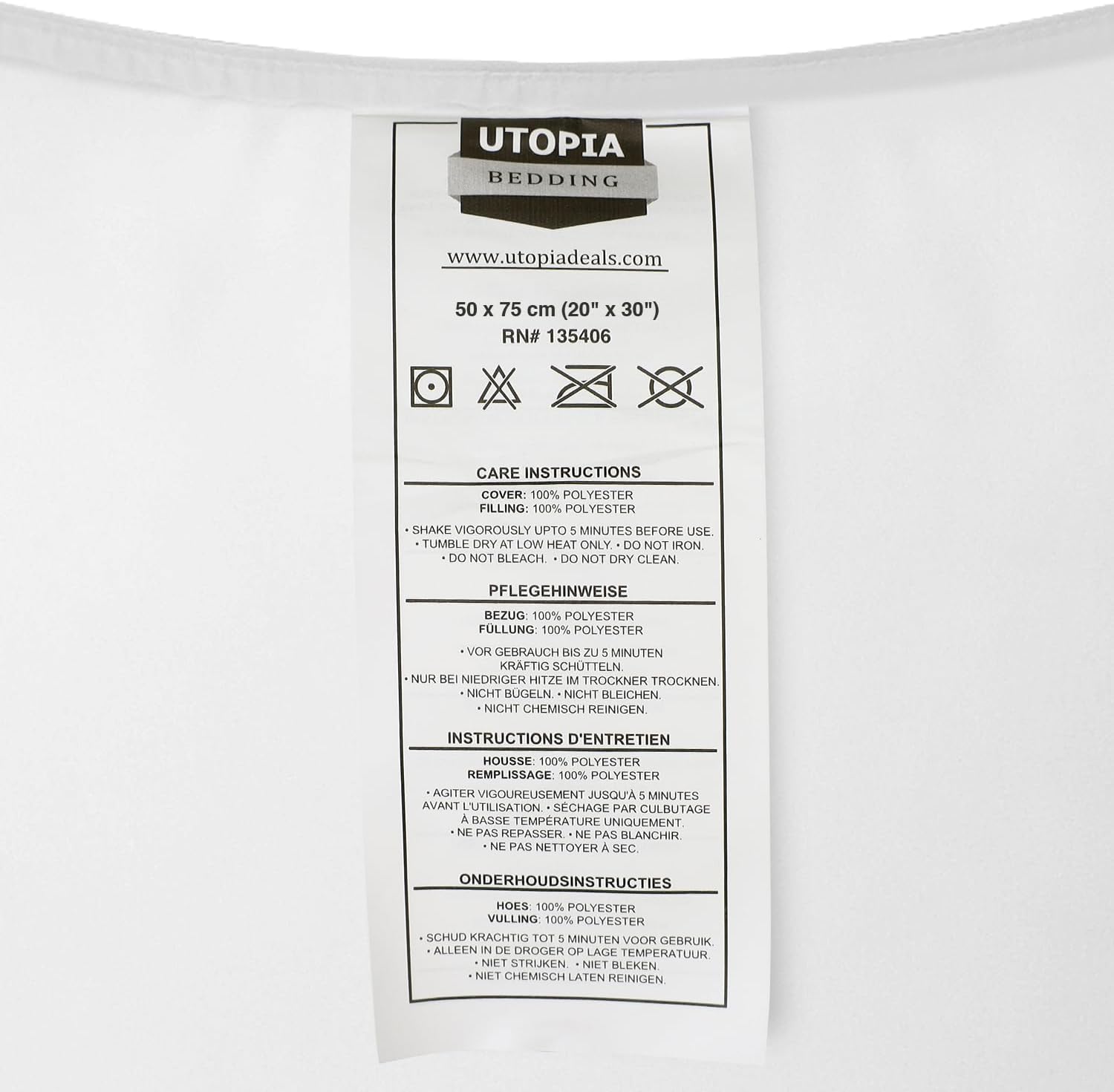 Pillows 2 Pack, (UK Standard, White) Hotel Quality Luxury Bed Pillow for Back, Stomach or Side Sleepers