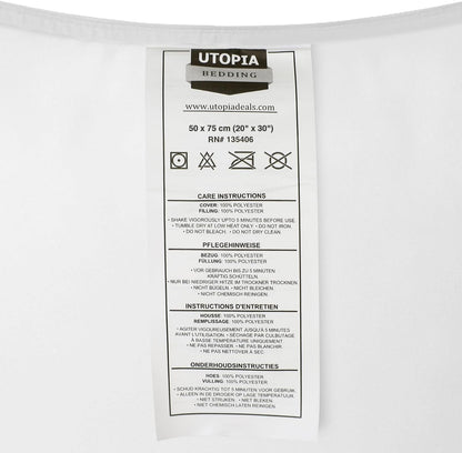 Pillows 2 Pack, (UK Standard, White) Hotel Quality Luxury Bed Pillow for Back, Stomach or Side Sleepers