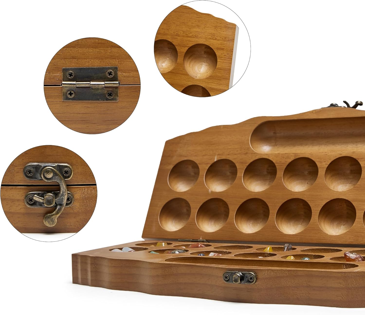 Kalaha Gemstone Game, Mancala Board Stone Game, Exciting Strategy Game