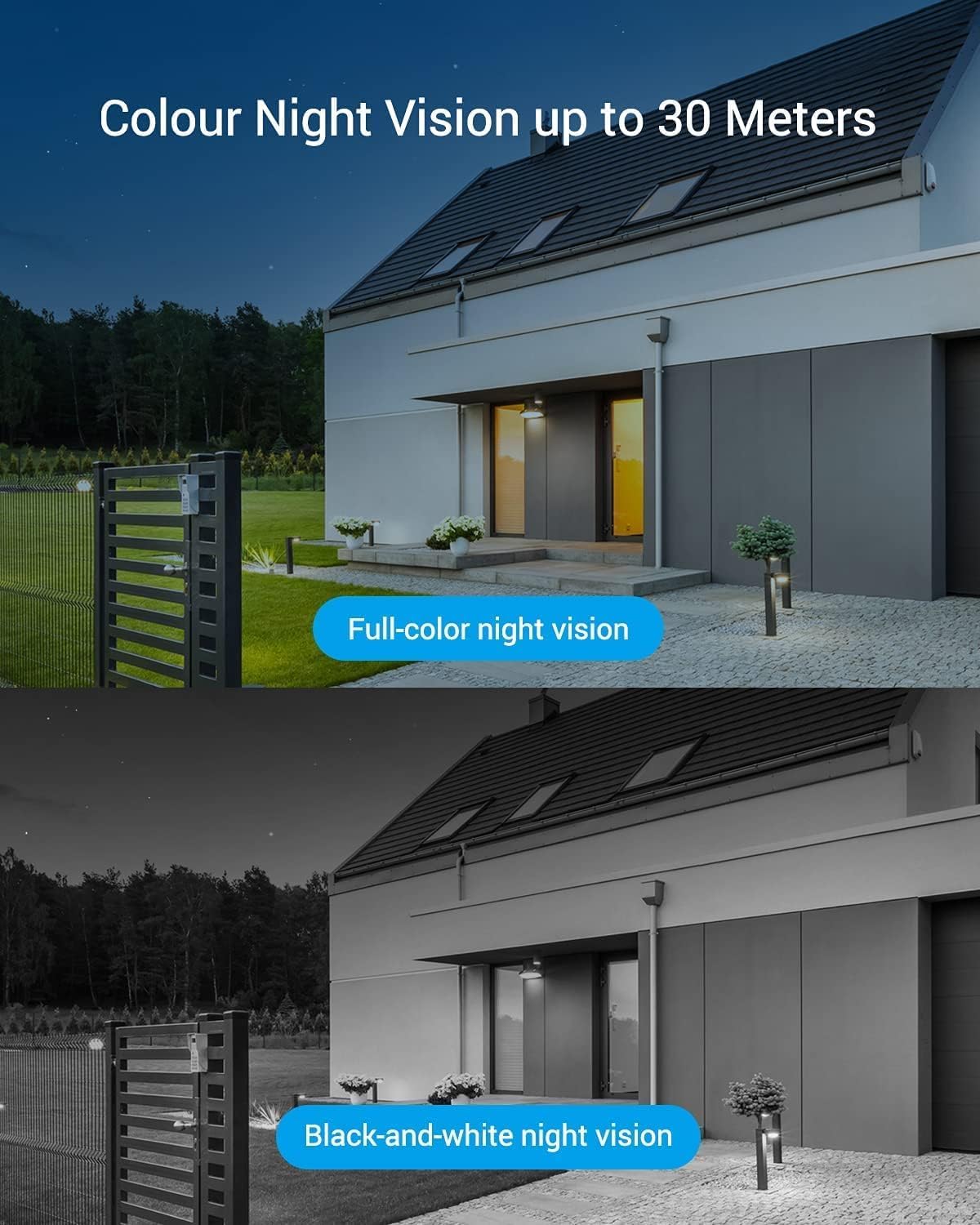 2K Outdoor Security Camera CCTV Wi-Fi Camera, 30M Colour Night Vision, AI Human Motion Detection, Two-Way Audio, Strobe & Siren Alert, IP67 Waterproof, 256GB SD Card/Cloud Storage (Outpro)
