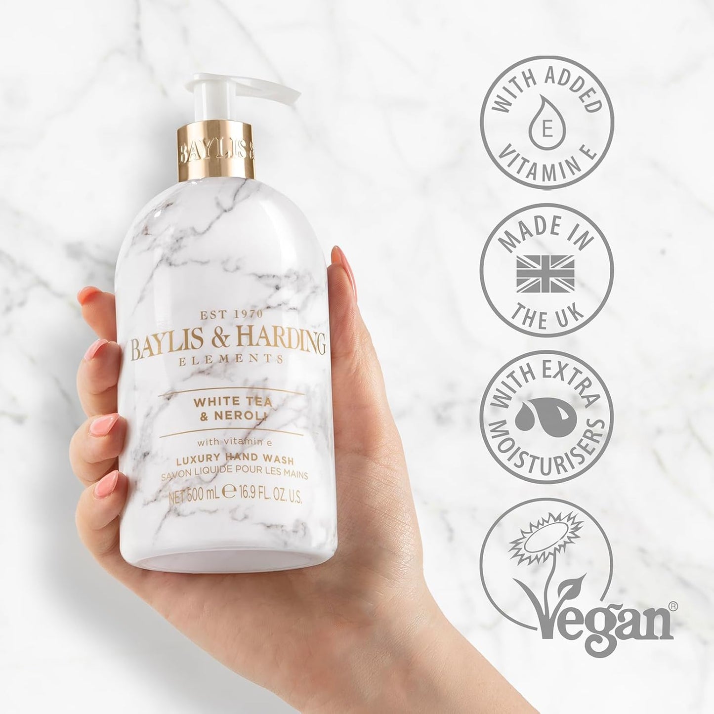Elements White Tea & Neroli Hand Wash, 500 Ml (Pack of 3) - Vegan Friendly