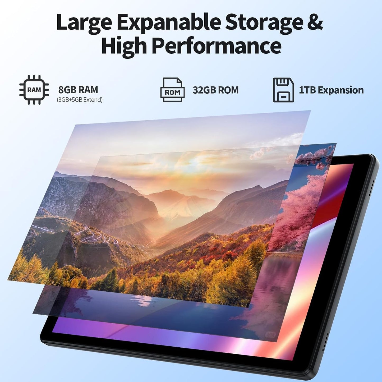 PRITOM  Inch Android 15 Tablet, 8GB RAM, 6000Mah, Expand to 1024GB, Penta-Core Processor, 10 Inch Tablet, Android Tablets HD IPS Screen, Camera, Wi-Fi, Bluetooth, Tablet Pc(Gray)