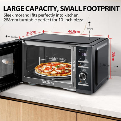 Toshiba Solo 900W Microwave Oven in a Stunning Sleek Morandi Grey Colour. with Origin Inverter, Chef Defrost, 10 Power Levels, 7 Auto Menus, Easy Clean, MW3-AM25PFI(MG)