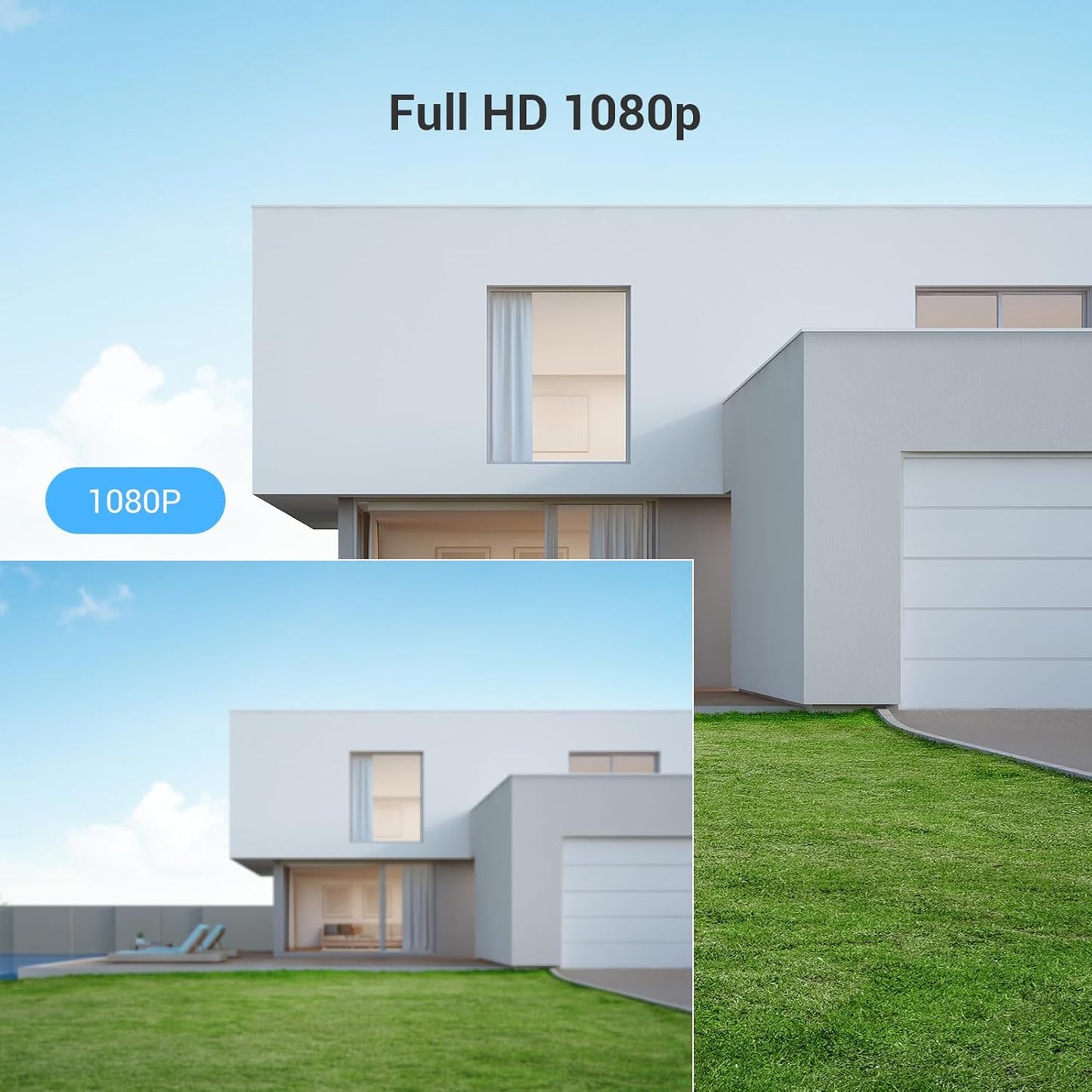 Outdoor Camera 30M Night Vision, CCTV System Wi-Fi Home Security Camera Surveillance, 1080P FHD, Smart Motion Detection, IP67 Waterproof, 256GB SD Card/Cloud Storage, Alexa/Google Control|C3Tn