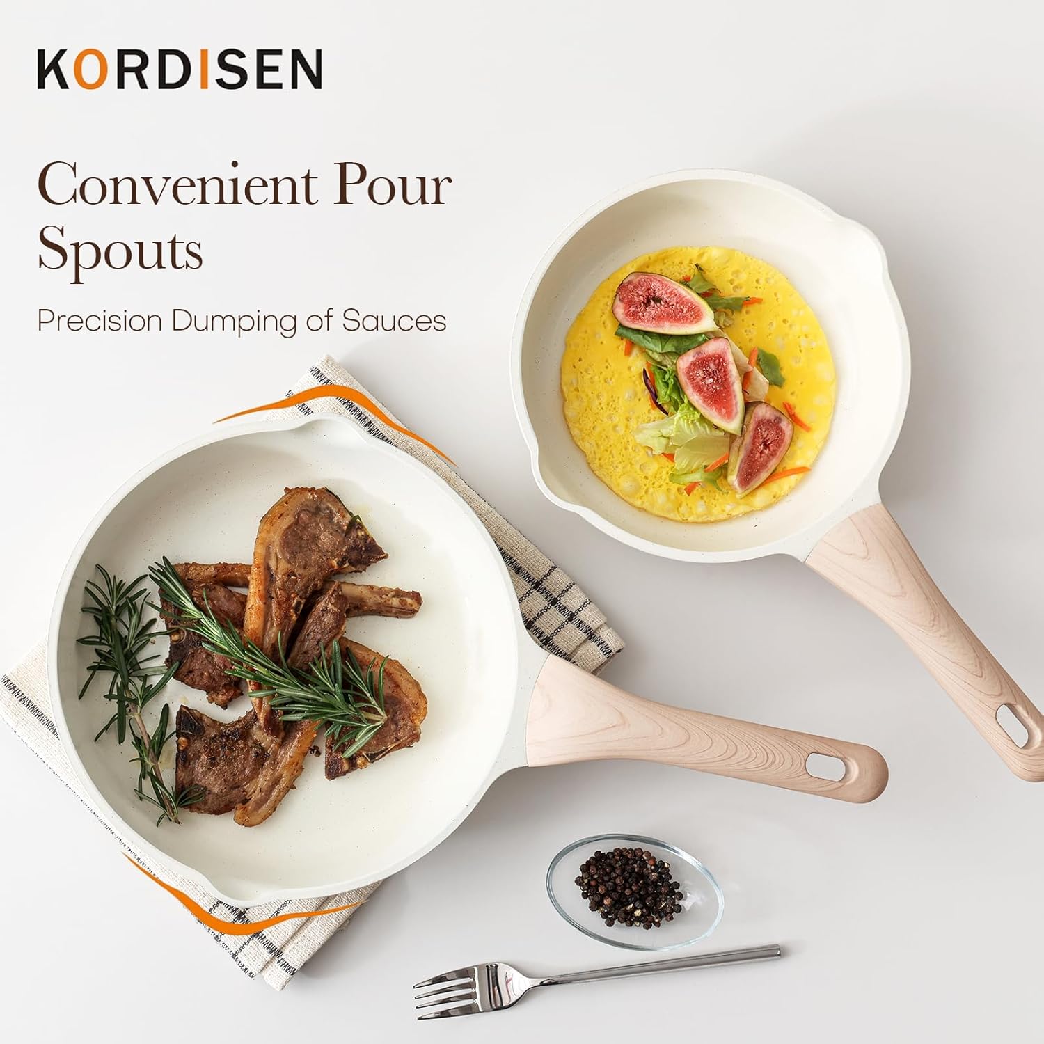 Kordisen Nonstick Frying Pan Skillet, 28 Cm Induction Ceramic Pan, Healthy and Non-Toxic, PFOA & PFAS Free