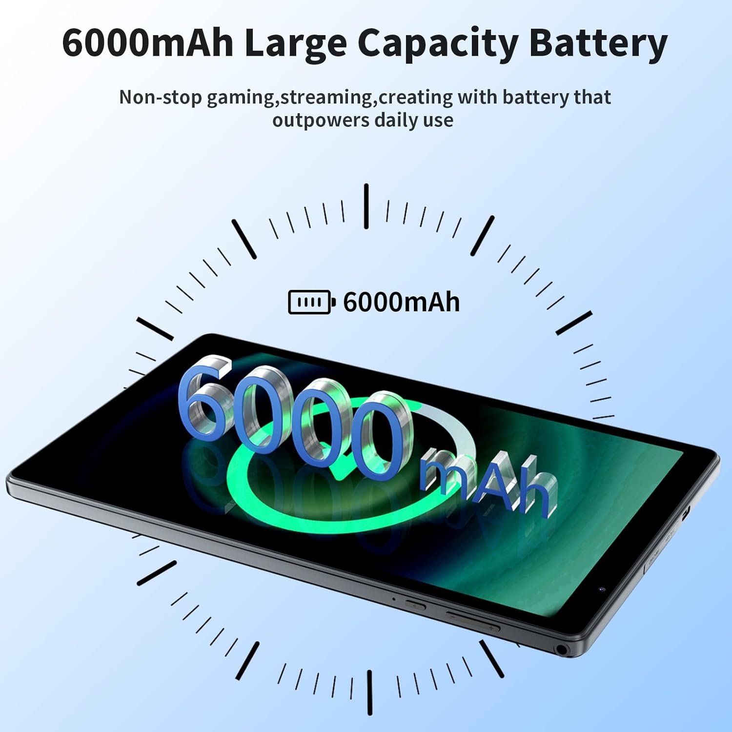 PRITOM  Inch Android 15 Tablet, 8GB RAM, 6000Mah, Expand to 1024GB, Penta-Core Processor, 10 Inch Tablet, Android Tablets HD IPS Screen, Camera, Wi-Fi, Bluetooth, Tablet Pc(Gray)