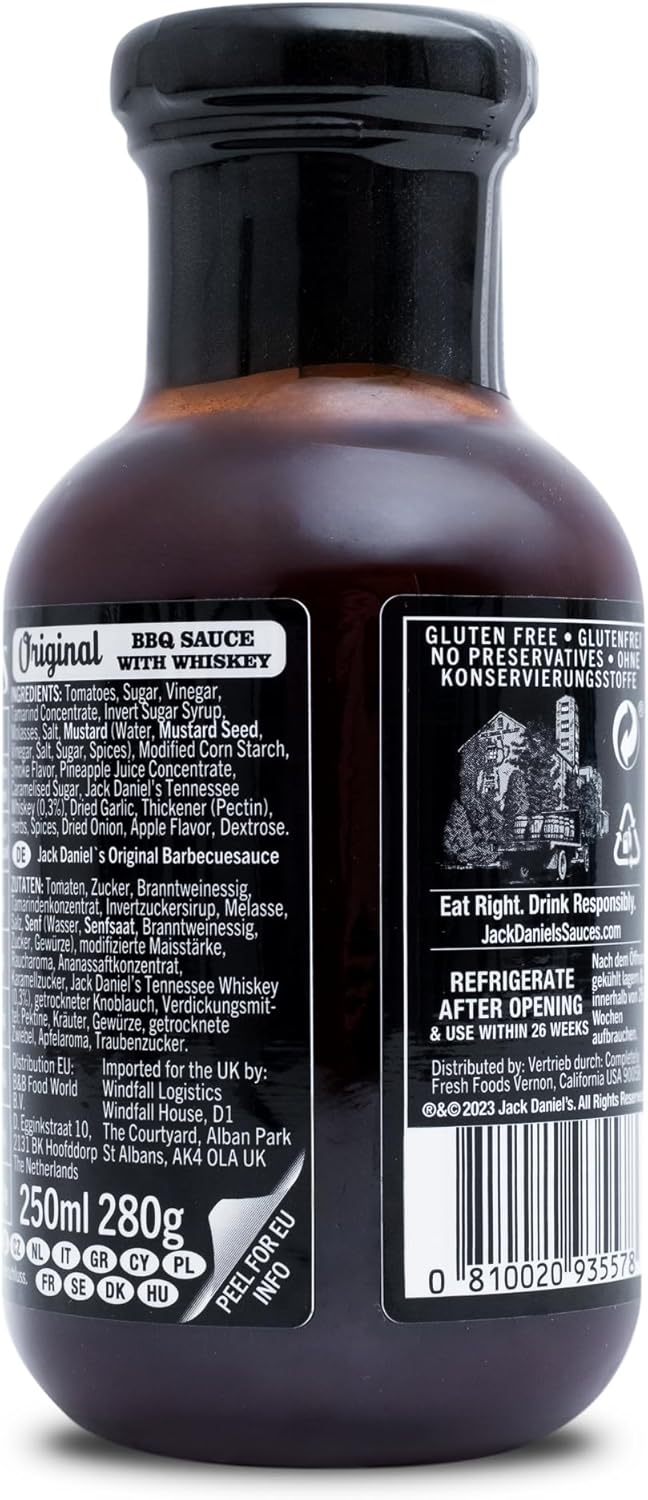 Jack Daniels BBQ Sauce Gift Set, 1X Honey, 1X Original BBQ Sauce Tennessee Whiskey, Jack Daniels Gifts for Men - Barbecue Food Gifts for Boyfriend, Dad and Mens Gift for Birthday, Stocking, Christmas