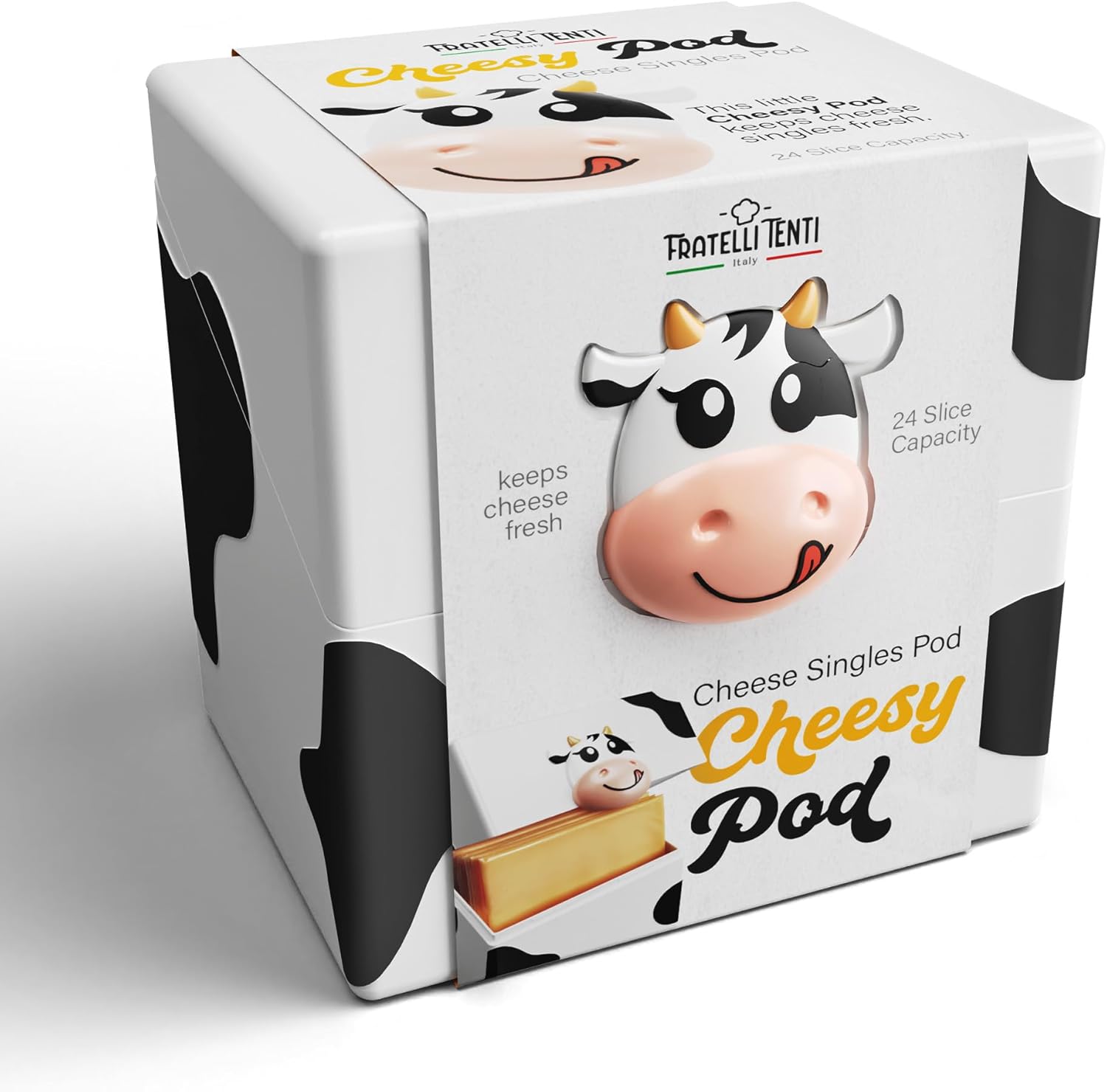 Cheesy Pod – Sliced Cheese Container for Fridge - Airtight, Bpa-Free Plastic Storage for Deli Cheese Slices – Stackable, Dishwasher-Safe, and Odor-Free – Keeps Cheese Fresh Longer