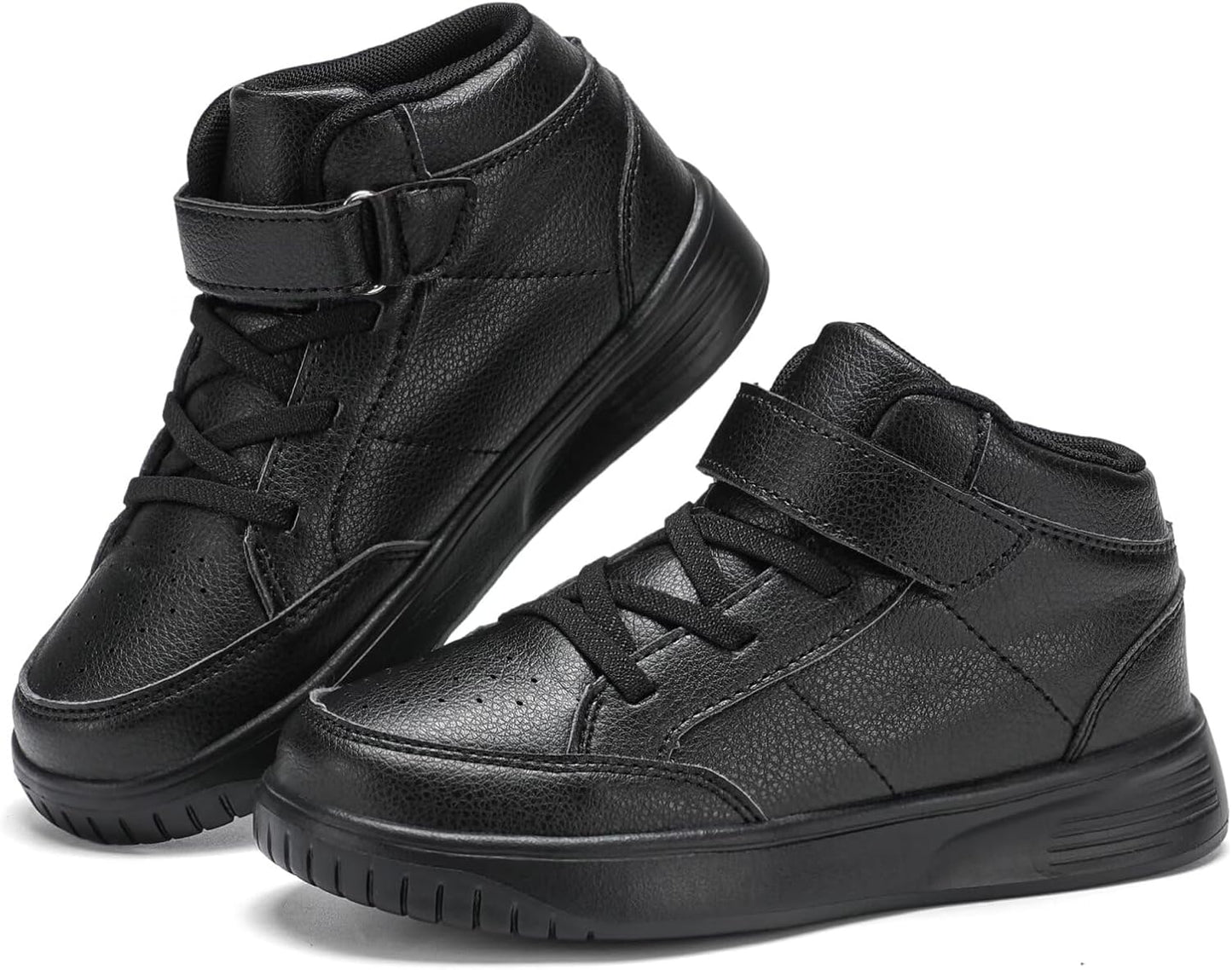 Kids Trainers Boys High Top School Tennis Sneakers for Girls Running Adjustable Strap Shoes