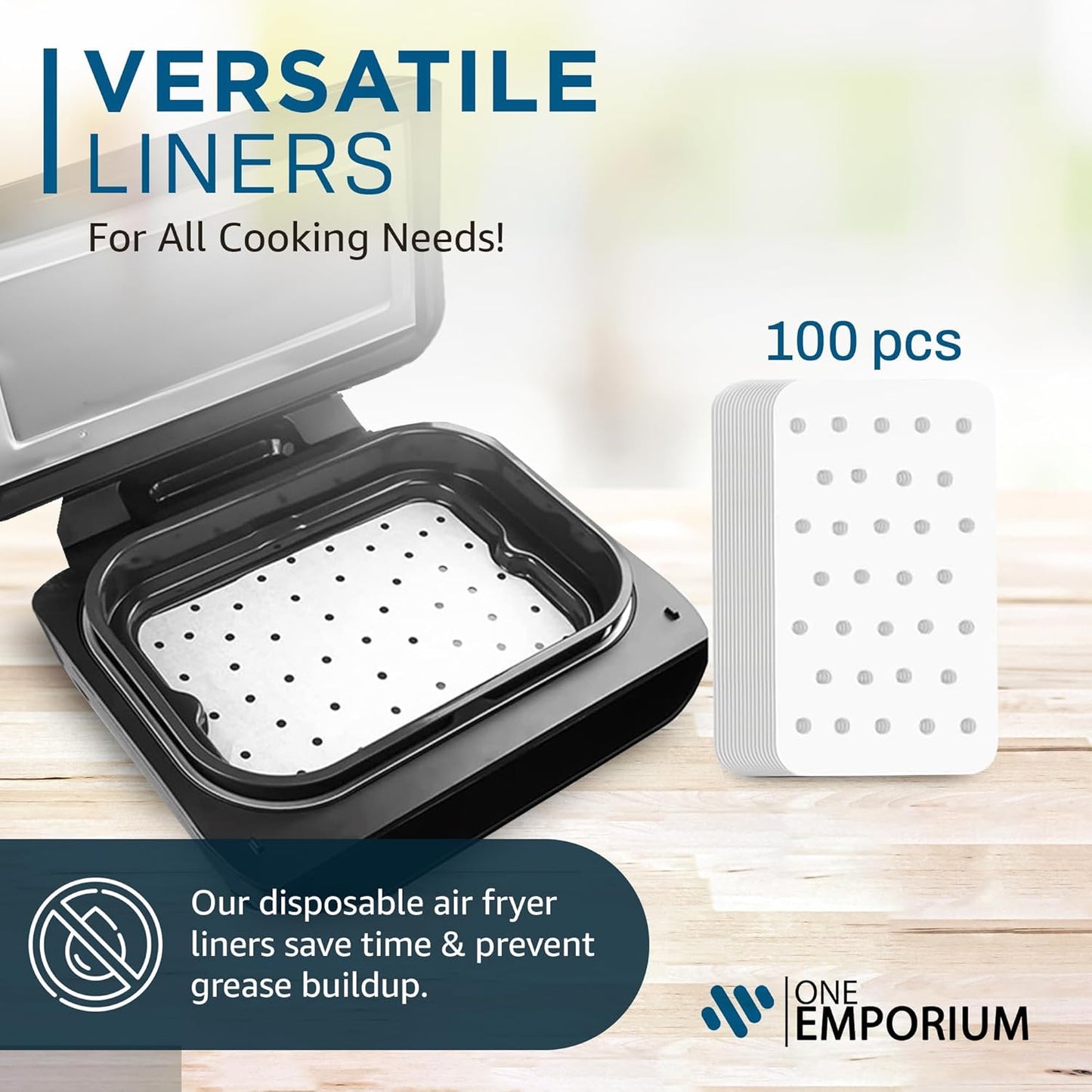 - 11-Piece Set of Air Fryer Accessories Compatible with Ninja, Tower & Other Brands, Includes Air Fryer Rack, Non-Stick Pan, Silicone Pots, Airfryer Liners, Gloves & More
