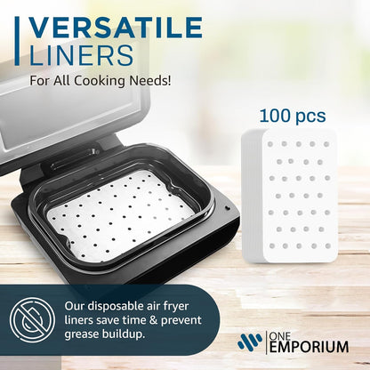 - 11-Piece Set of Air Fryer Accessories Compatible with Ninja, Tower & Other Brands, Includes Air Fryer Rack, Non-Stick Pan, Silicone Pots, Airfryer Liners, Gloves & More