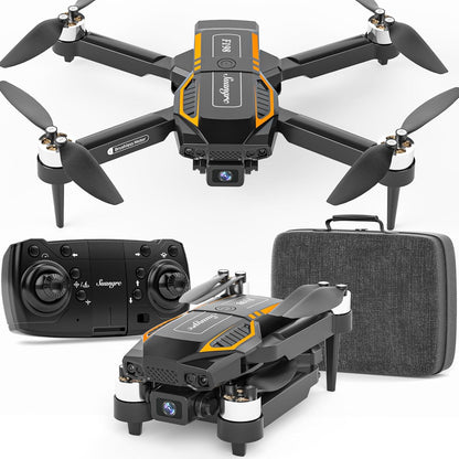 F198 Drone with Camera 720P HD, 90° Adjustable Lens, Foldable Drone with Carrying Case, Wifi APP, 3D Flip, Auto Hold, Optical Stream Positioning, Waypoint Flight, Gift for Adult Beginners