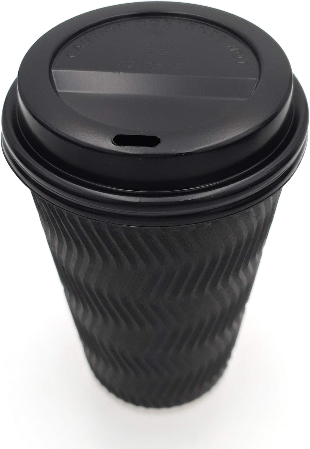 Zuvo 50 Pack Takeaway Coffee Cups with Lids | Disposable Insulated Triple Wall Ripple Kraft Paper Coffee Cups for Takeaway Coffee, Tea or Hot Liquids | Pack of 50 (16 Oz.)