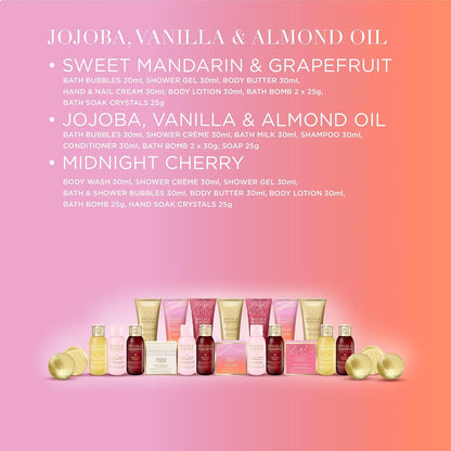 Jojoba, Vanilla & Almond Oil Luxury 24 Days of Beauty Advent Calendar Gift Set - Vegan Friendly