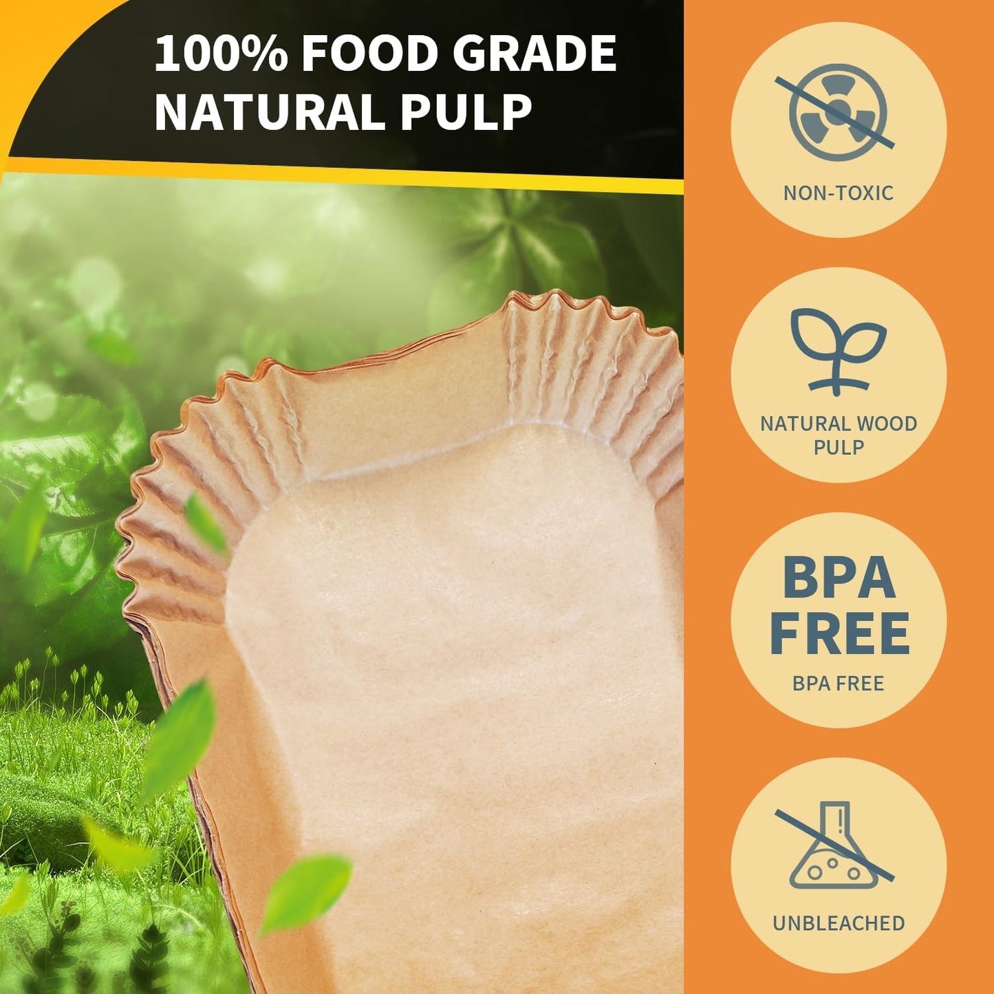 150PC Air Fryer Liners, Ninja Air Fryer Paper Liners Disposable, Ninja Dual Air Fryer Accessories for Ninja AF300UK AF400UK, Salter, Tower and Other Dual Zone Air Fryer