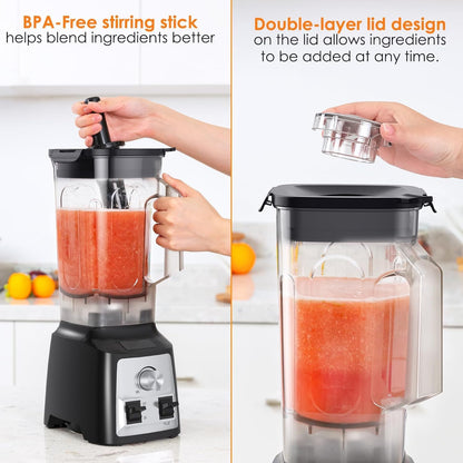 Blender Smoothie Maker, 2000W Powerful Blender for Kitchen with 2L Bpa-Free Tritan Container, 8 Sharp Blades with 30000 RPM High-Speed Jug Blender, Professional Smoothie Maker for Ice/Nut