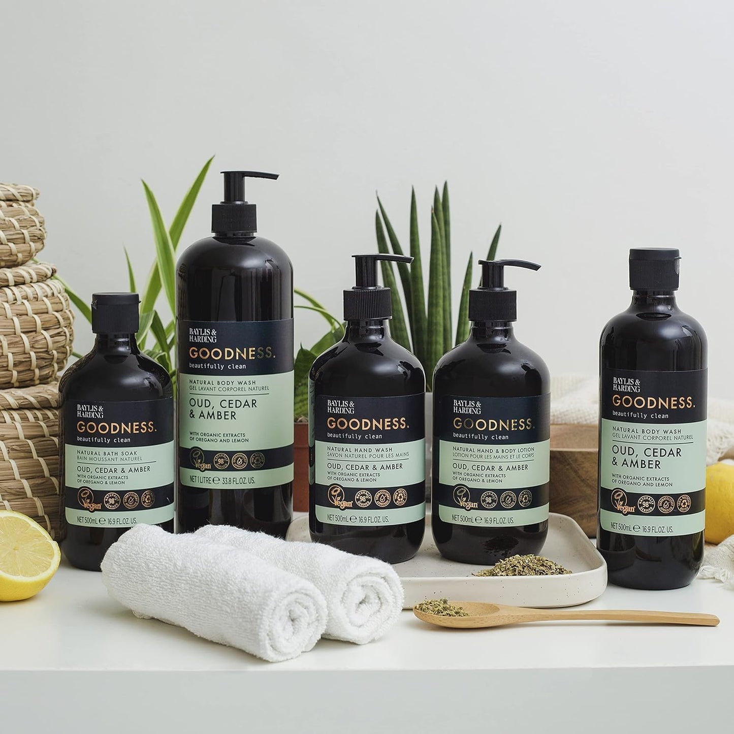 Goodness Oud, Cedar & Amber Hand & Body Lotion, 500 Ml (Pack of 3) - Vegan Friendly