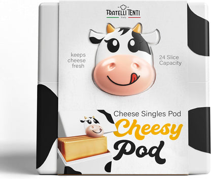 Cheesy Pod – Sliced Cheese Container for Fridge - Airtight, Bpa-Free Plastic Storage for Deli Cheese Slices – Stackable, Dishwasher-Safe, and Odor-Free – Keeps Cheese Fresh Longer
