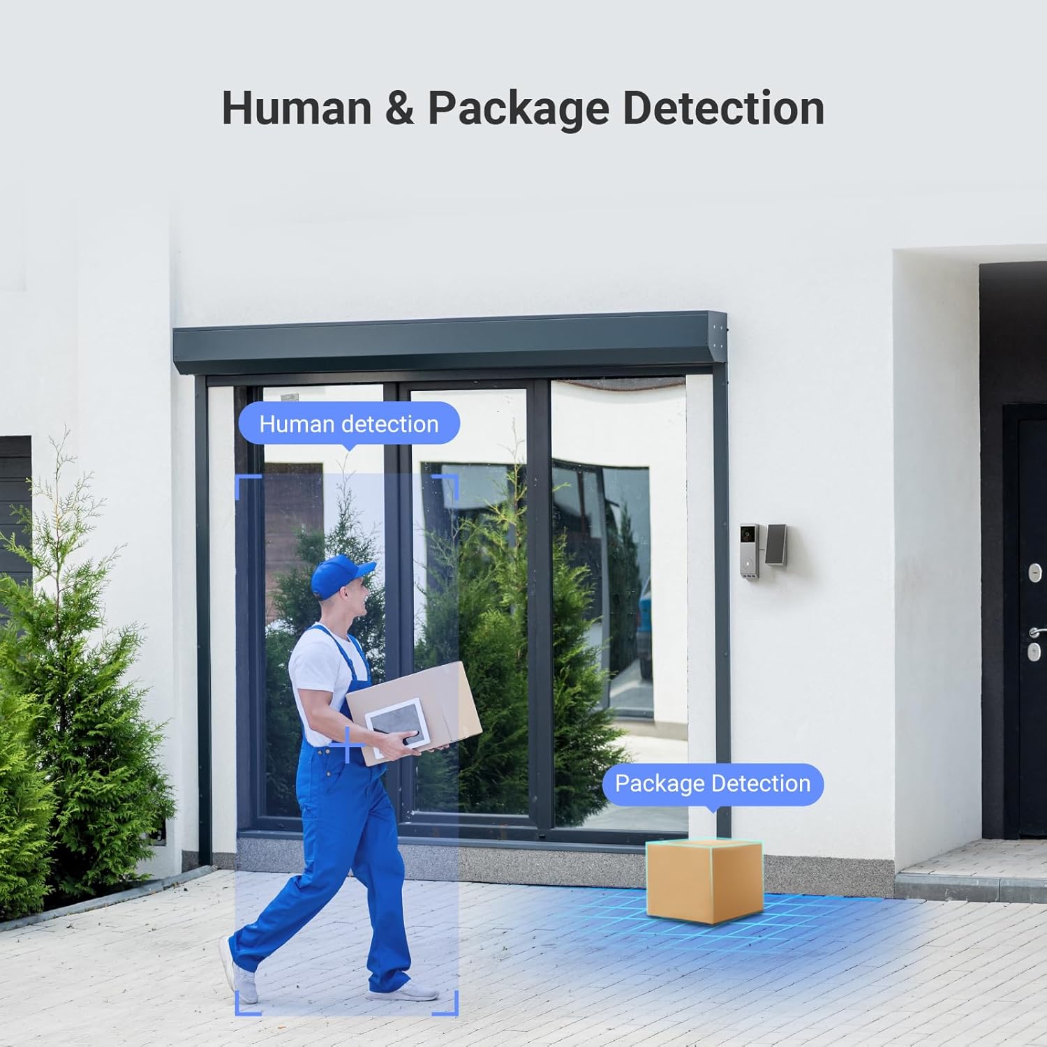 2K Dual-Lens Video Doorbell Camera with Chime, Solar Panel Included, Human Package Detection, 32GB Local Storage No Monthly Fee, Wired or Battery, Colour Night Vision, EP3X Pro Chime Kit