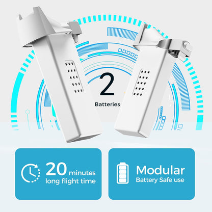 Q1 Mini Drone with Camera for Kids, Adults & Beginners, RC Quadcopter with Cool LED Lights, Headless Mode, 3D Flips, 2 Detachable Batteries, Drone Toys Gifts for Boys and Girls, Grey