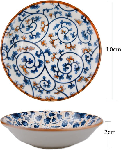 Porcelain Tapas Dishes,Snack Bowls for Tapas,Tapas Bowls Set,Ceramic Dipping Bowls,6Pcs Ø 10 Cm Small Spice Bowls,Dishes Sauce Dishes for Sushi,Sauce,Snack and Soy