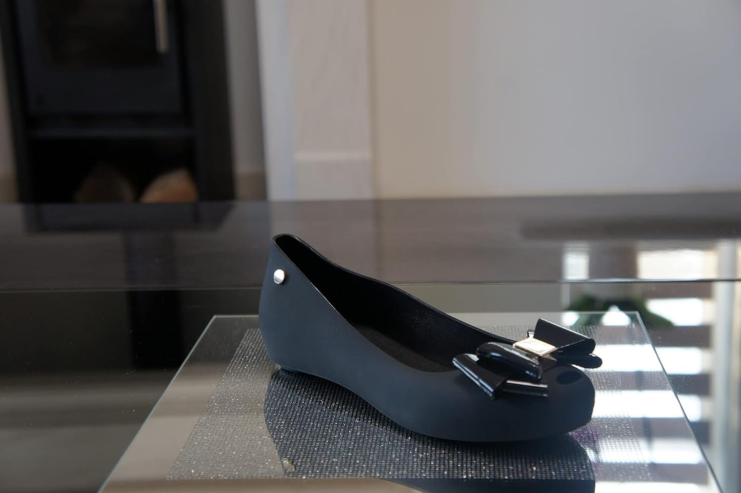 Womens Jelly Ballet Shoes, Bow Details Slip-On Flats, Comfy Ladies Casual Wear Every-Day Closed Toe Ballerina Pumps
