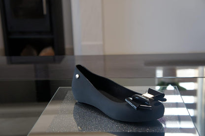 Womens Jelly Ballet Shoes, Bow Details Slip-On Flats, Comfy Ladies Casual Wear Every-Day Closed Toe Ballerina Pumps