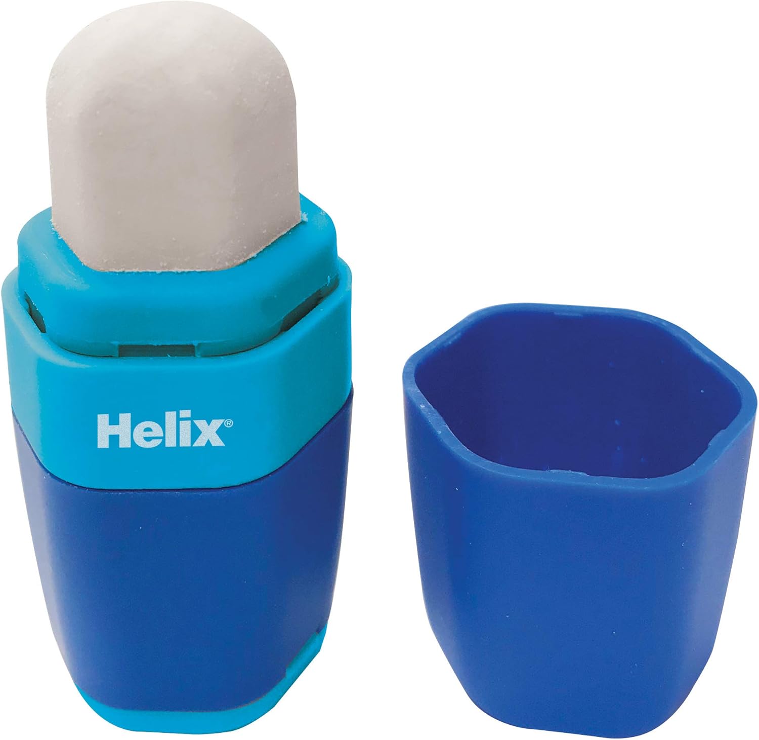 Helix Duo Single Hole Sharpener & Eraser (Assorted Colours), 049910