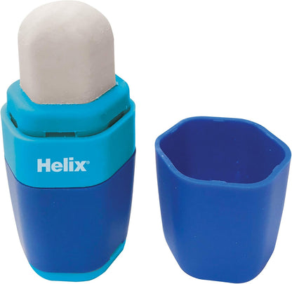 Helix Duo Single Hole Sharpener & Eraser (Assorted Colours), 049910