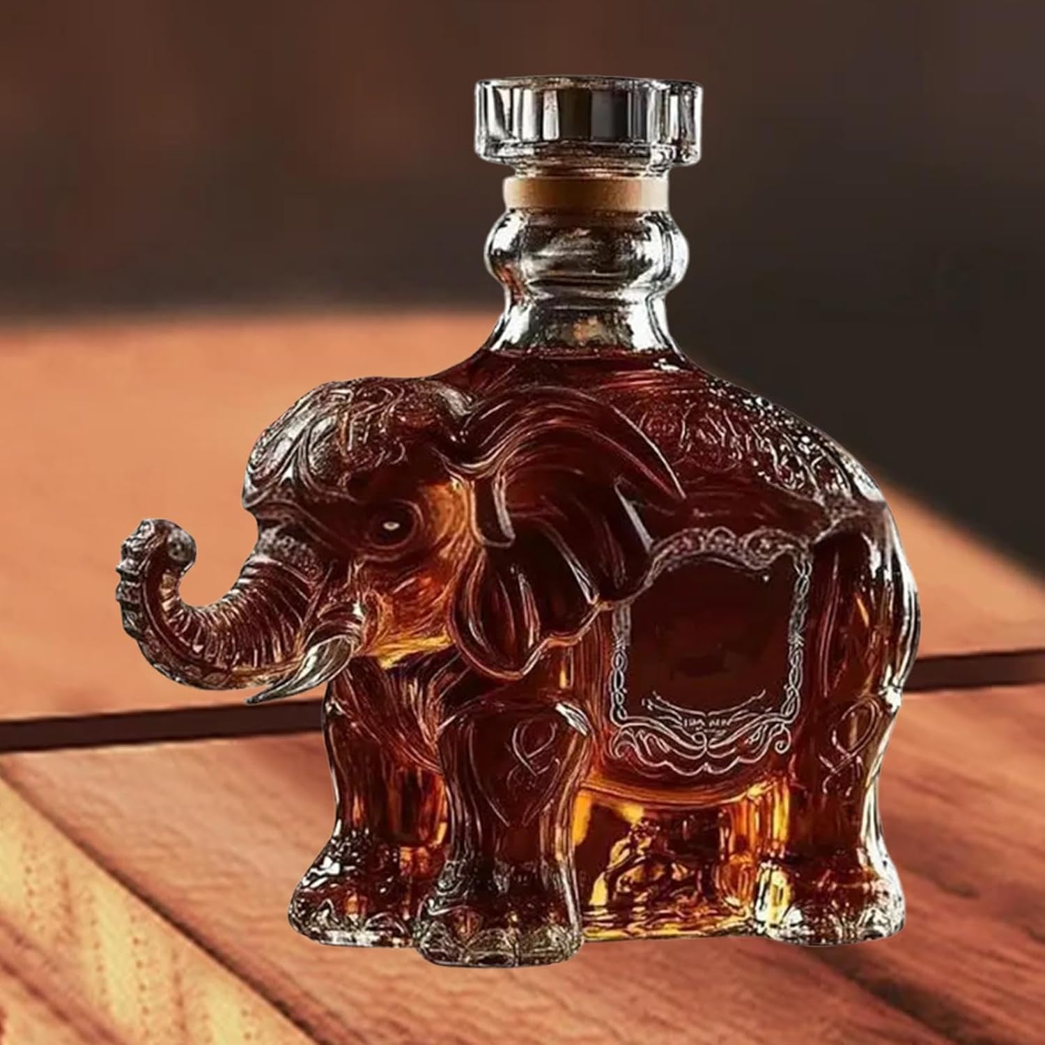 Animal Whiskey Decanter Men Dad Husband Gift, Glass, Unique Creative Transparent Wine Decanter Wine Bottle for Bar Hotel, Elephant