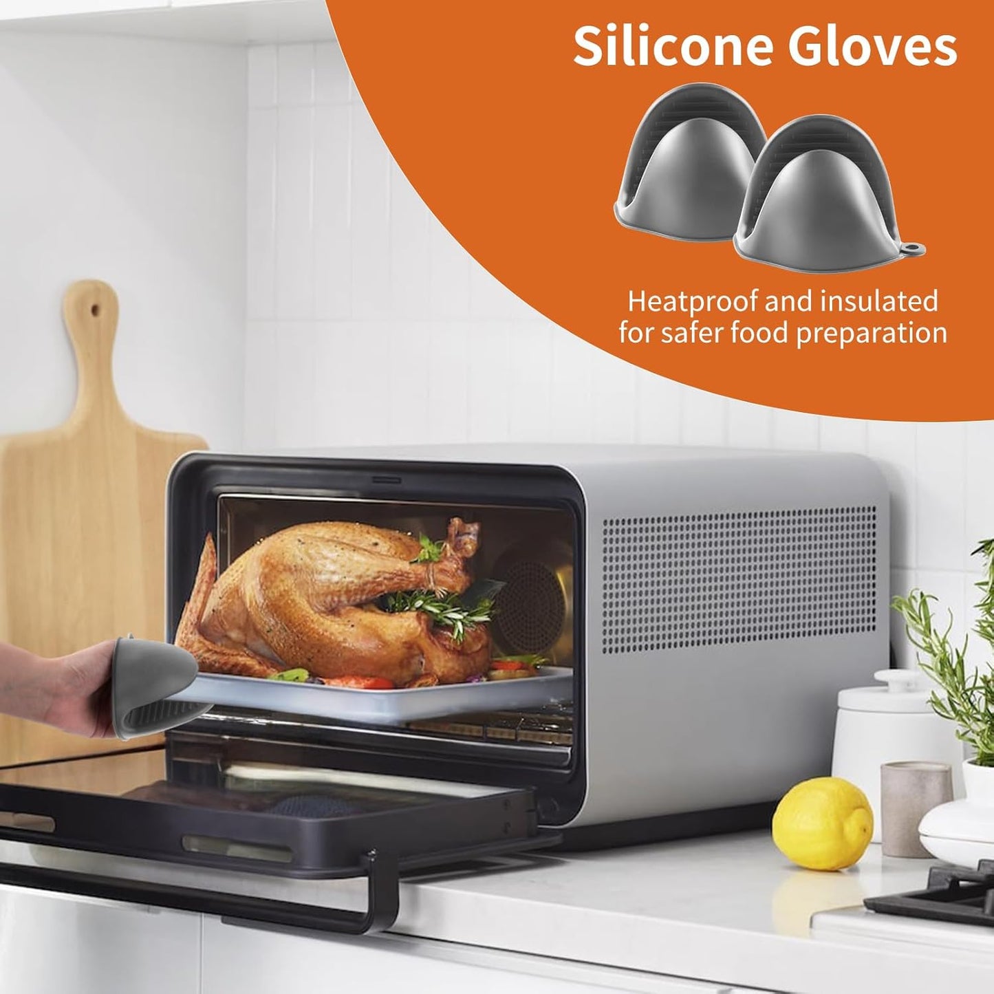 Air Fryer Accessories, Set of 7 Ninja Air Fryer Accessories for Ninja AF451UK AF300UK AF400UK Tower T17088 Including Silicone Liner for 7.6-9.5L Air Fryer& Dual Racks & Silicone Gloves Etc(Grey)