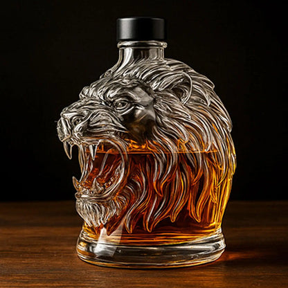 Lion Wine Glass Decanter Liquor Dispenser Decanter Bottle Whiskey Animal Profile Wine Container for Men Father Husband Gifts
