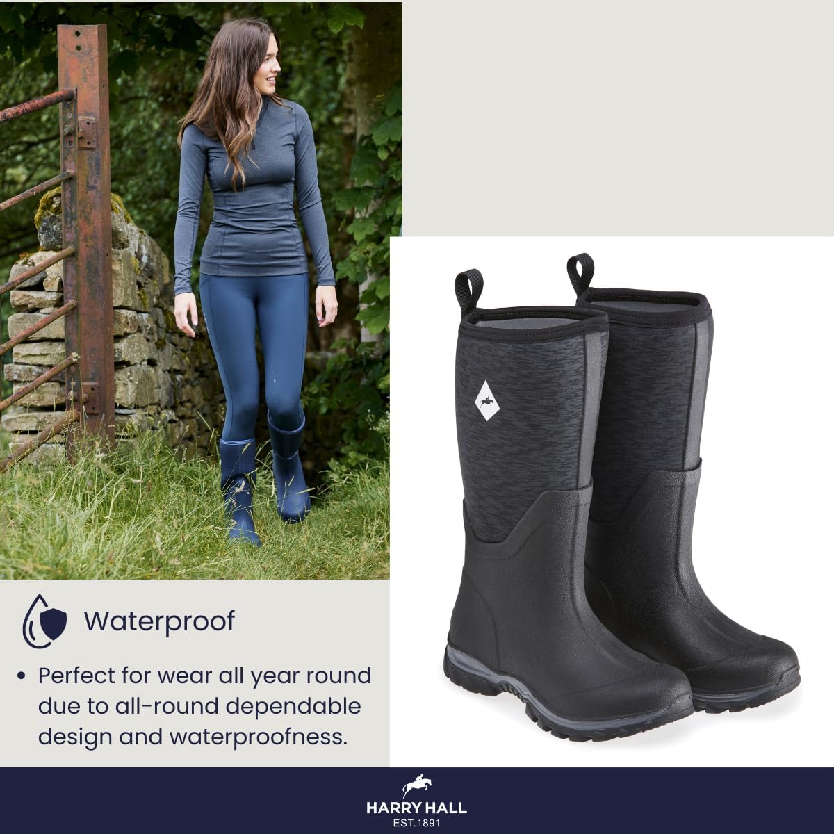 Neoprene Wellington - Dependable and Durable Ladies Outdoor Boots with Snug-Fit, Easy to Clean, Perfect for Horse Owners - Comfortable & True to Size